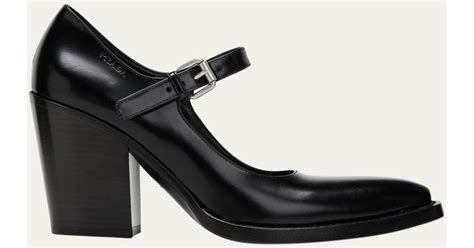 prada mary jane boot black|block heeled mary jane shoes.